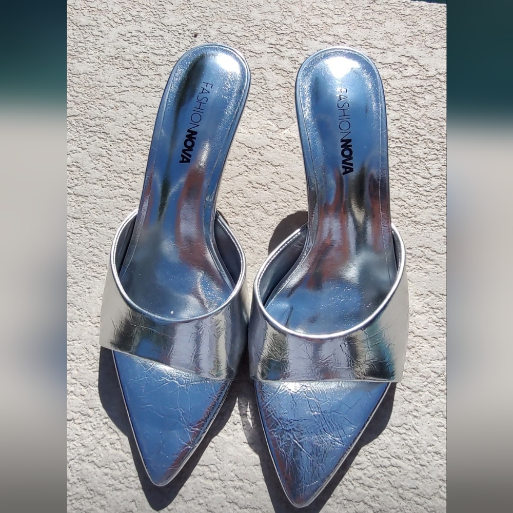Fashion Nova Silver Sleek Sandal - Picture 3 of 8
